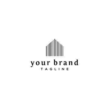 Vertical lines form a House icon Stock Illustration