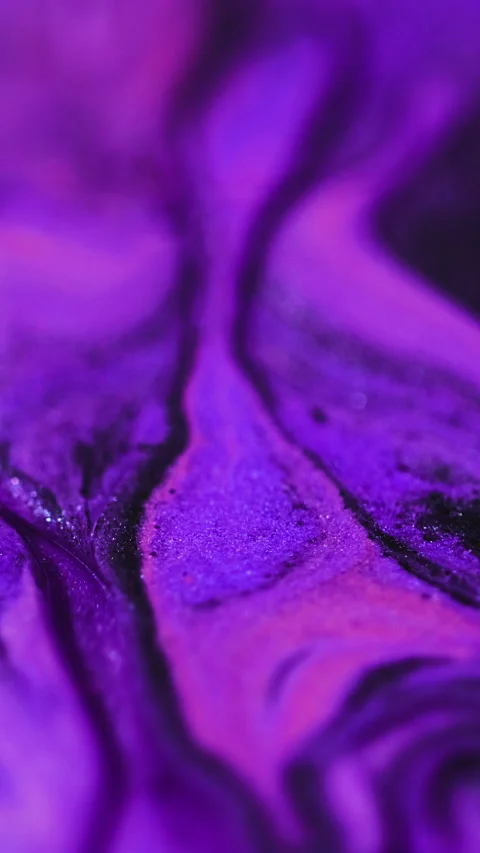 Vertical liquid glitter texture paint purple black Stock Footage 295018664