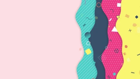 Vertical liquid wave layers flowing on the right edge with empty left copy space 库存影片 348278108