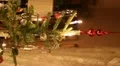 Vertical Live Christmas tree with real fire burning candles - old European style HD Footage