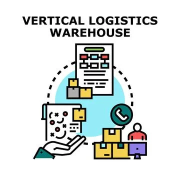 Vertical logistics warehouse concept illustration for modern inventory mana.. 库存插图