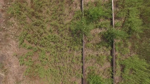 Vertical Look Down on Track Lift Straight Up Stock Footage 98960036