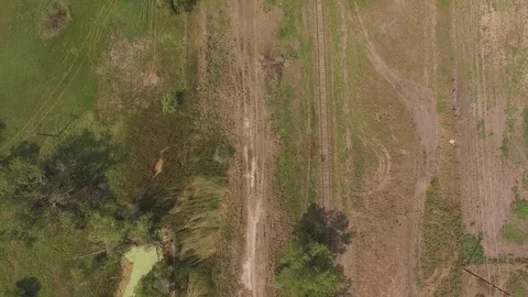 Vertical Look Down at Tracks Stock Footage 98959976
