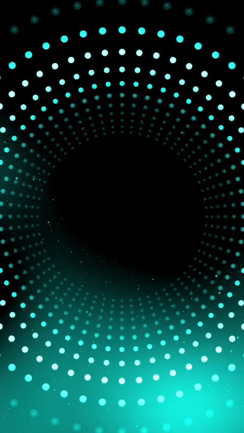 Vertical loop animation of a glowing colorful tunnel made of gradient dots Stock Footage 320263930