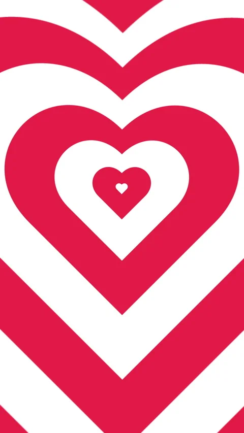 Vertical loop animation of growing red and white hearts. Minimalistic, clean Stock Footage 313338888