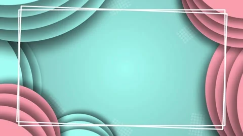 Vertical loop animation of red and turquoise 3d circles on a turquoise 動画素材 137429323