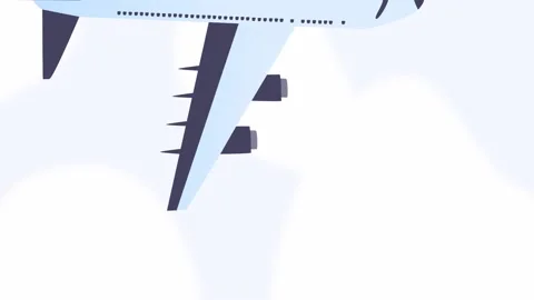 Vertical loop graphic animation of an airplane fly over an abstract blue Stock-Footage 140034547