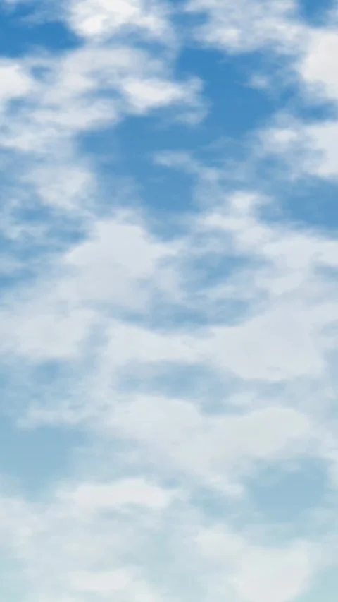 Vertical Loop of White Clouds Drifting Across a Blue Sky Stock Footage 342211561