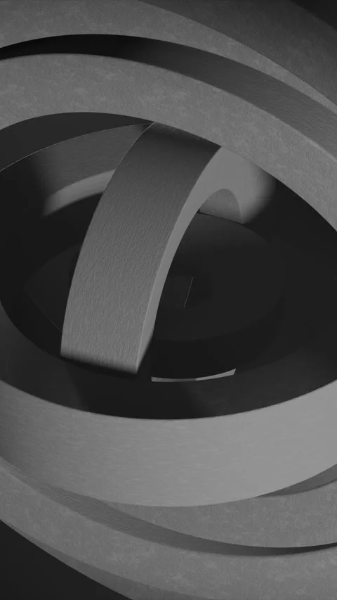 Vertical looped rotation digital background with graphite rings close up Stock Footage 258753121