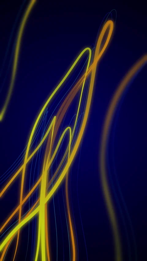 Vertical Looping Abstract Orange Neon Light Scribbles Background. Stock Footage 318565859