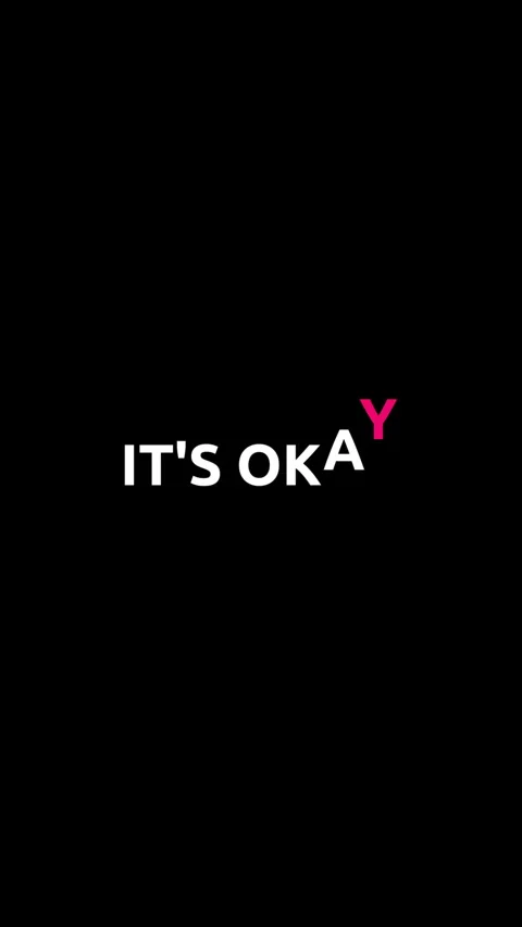 Vertical Looping animation of the phrase IT IS OKAY where each letter appears Stock Footage 314020844