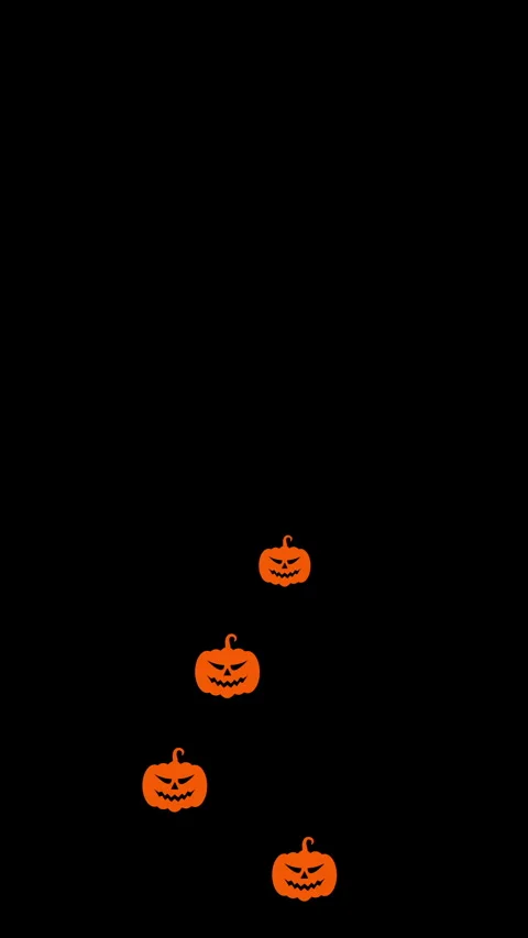 Vertical looping Halloween animation of orange pumpkins with spooky faces Stock-Footage 319489746