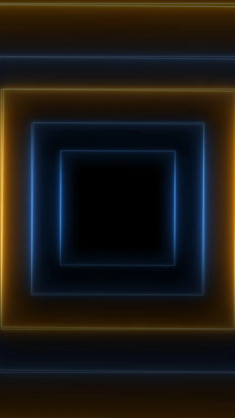 Vertical Looping Neon Square Frame Tunnel Abstract Motion Graphic. Stock Footage 318565719