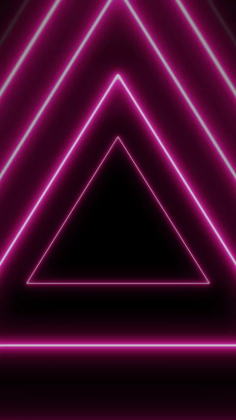 Vertical Looping Neon Triangle Tunnel Abstract Background. Stock Footage 318565705