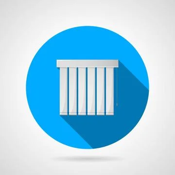 Vertical louvers flat vector icon Single round blue flat vector icon for v... Stock Photos