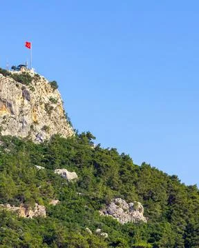 Vertical low angle view of Mount Calis (Idyros) in Kemer, Turkey Stock-Fotos