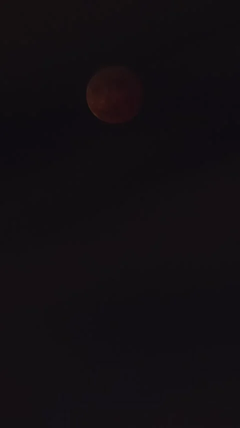 Vertical Lunar Eclipse Phases Red Moon Night Space Motion Timelapse Stock Footage 327676341