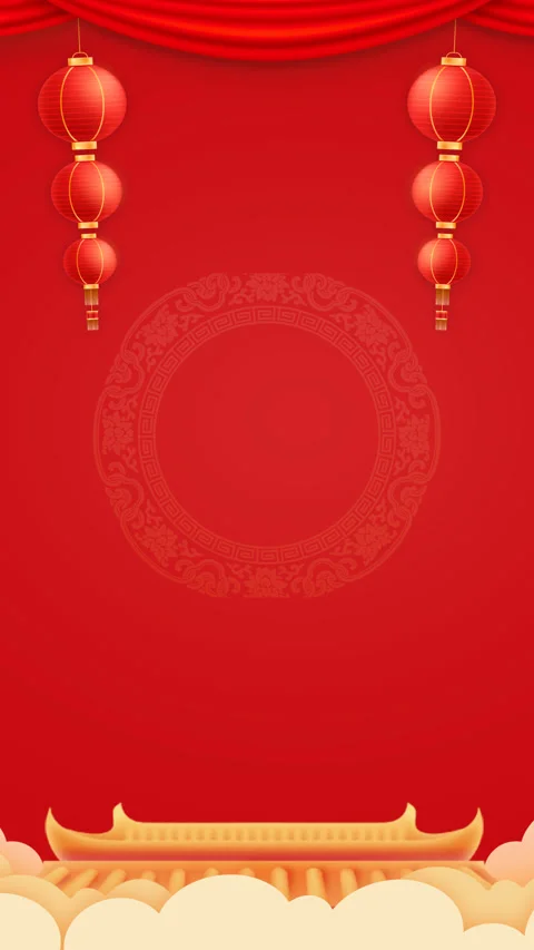 Vertical Lunar New Year Blank Festive Background Loop Animation Видео 294538980