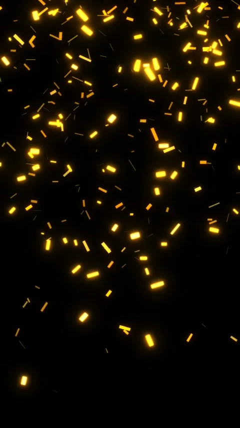 Vertical luxury background with falling gold confetti and glitter. Stock Footage 336303698