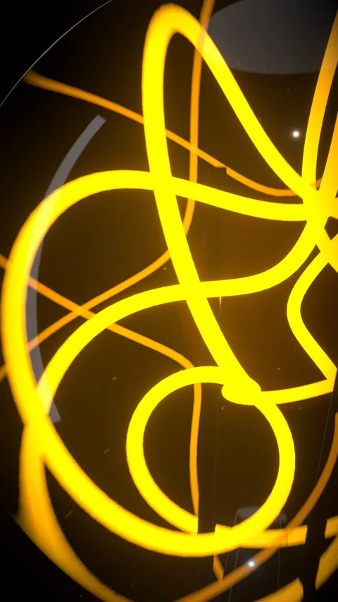 Vertical Macro Detail of Glowing Light Bulb Torus Knot, Vertical 9:16 4K Stock-Footage 337228830