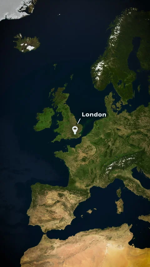 Vertical Map Zoom London UK Location Pin For Mobile Ads Stock Footage 339189830