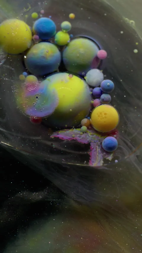 Vertical marble oil drop smoke ink bubble water Stock Footage 315959295