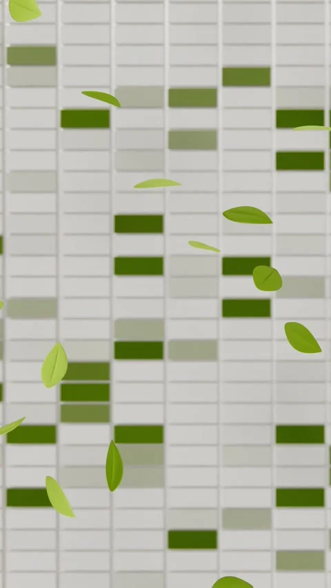 Vertical matcha leaves tea green mosaic tile abstract botanical background loop Stock Footage 332298238