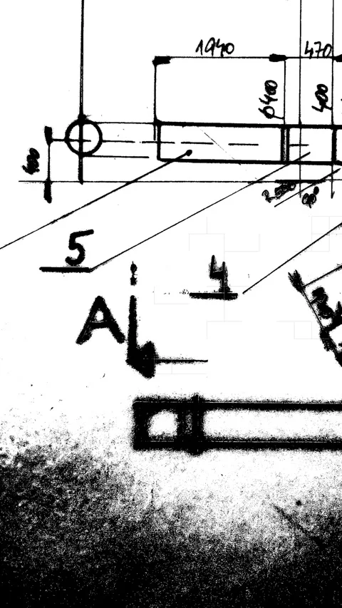 Vertical Mechanical Duct Engineering blueprint Technical Drafting Specifications Stock-Footage 342018694