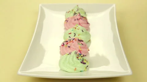 Vertical Meringue Row Stock Footage 881211