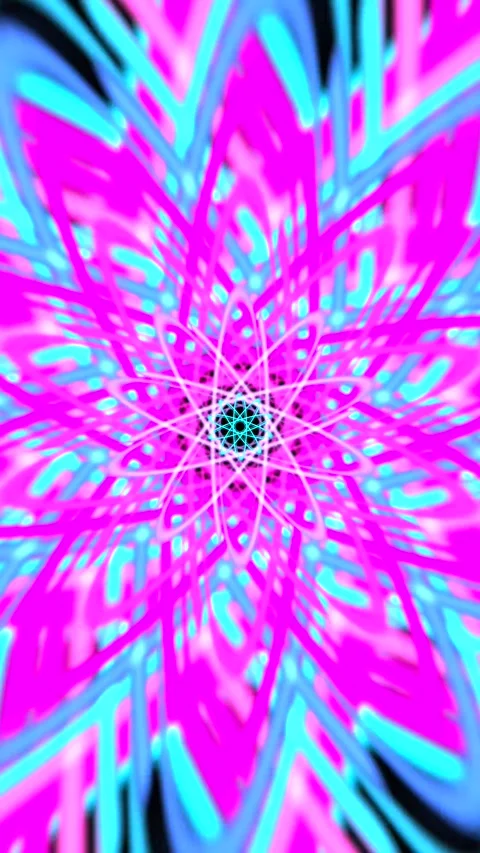Vertical Mesmerizing Neon Lines in a Spiral Loop Animation Video stock 263686025