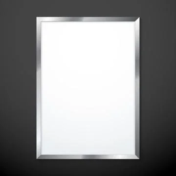 Vertical metal texture frame mockup. Stock Illustration