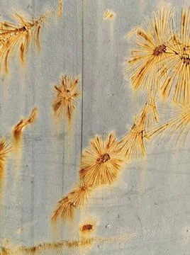 Vertical metal texture in the natural process of corrosion 스톡 사진