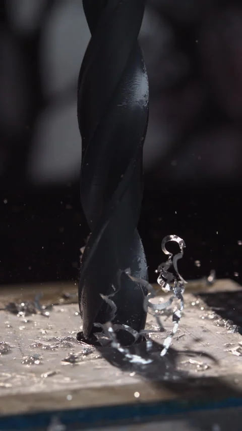 Vertical Metalwork: 4K Slow Motion Drill Video stock 265599079