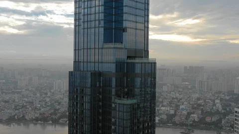 Vertical up from the middle of the skyscraper Stock Footage 101965549