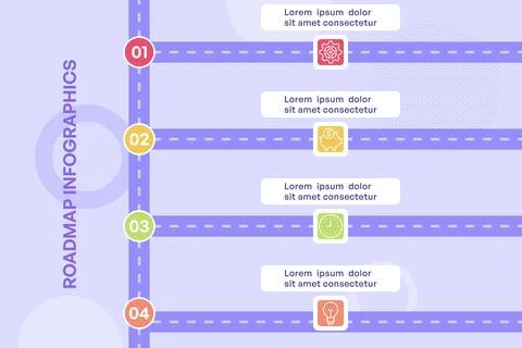 Vertical Milestone Roadmap Infographic with Linear Progression Stock Illustration