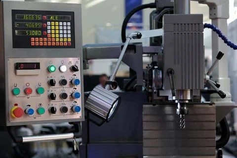 Vertical milling machine with DRO system Stock Photos