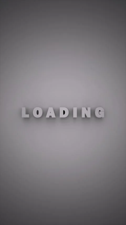 Vertical Minimal 3D Loading Text Animation 4K Seamless Loop Vidéo 333815264