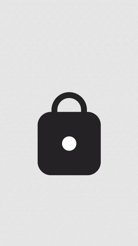 Vertical Minimal Black Padlock Closing Security 4K Loop Видео 338326527