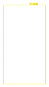 Vertical minimal design with yellow borders and 2026 year numbers, ideal for Stock Illustration