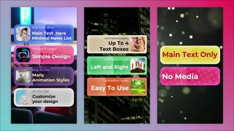 Vertical Minimal News List Overlay Stock After Effects