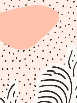 Vertical minimalist hand drawn background. Cute scribble and doodle elements on Stock Illustration