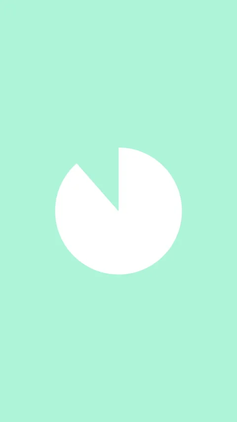 Vertical Minimalist Pie Chart Countdown Animation on Mint Green Background Stock Footage 273688748