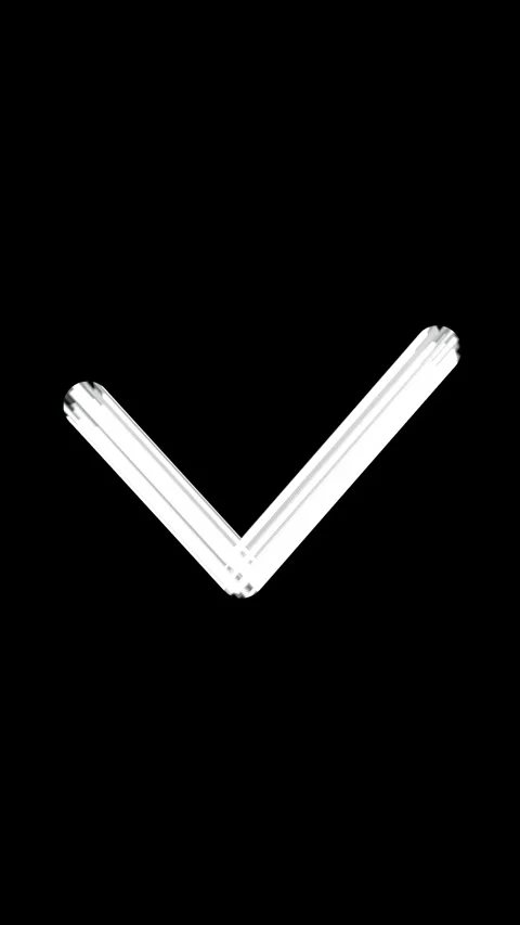 Vertical minimalistic white glowing stroke animation on black background forming Stock Footage 318933702