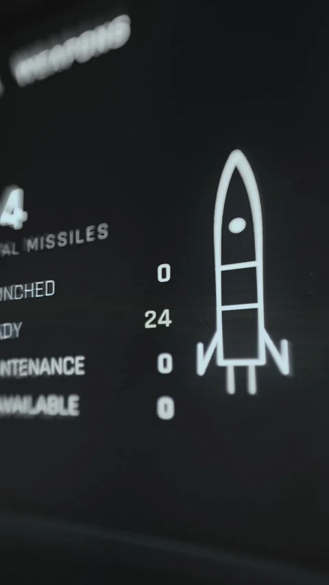 Vertical Missile Launch Status Showing Ready Inventory And Maintenance 4K Stock Footage 341843168