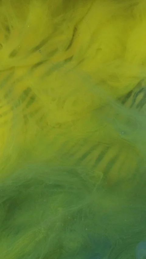 Vertical mist floating paint water mix green haze Stock Footage 303841498