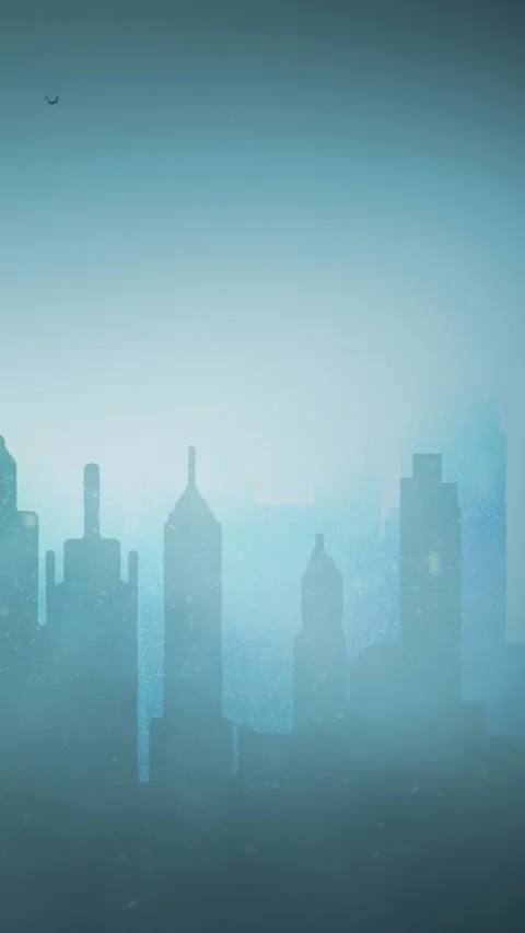 Vertical Misty City Blues Background 4K Loop Stock Footage 273237703