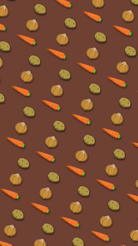 Vertical Mixed Vegetable Curry Ingredients Pattern 4K Loop Stock Footage 335686252
