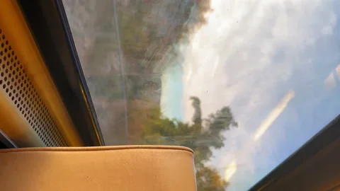 Vertical mobile phone video orientation. Looking out of the train window Stock Footage 222016547