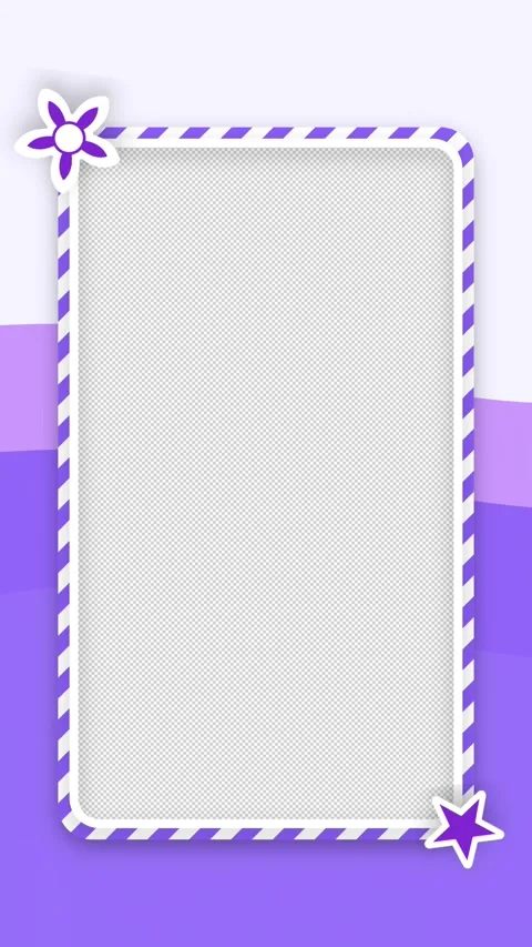 Vertical Mobile Video Wave Stripe Flower Card Frame Seamless Loop Transparent Stock Footage 346157112