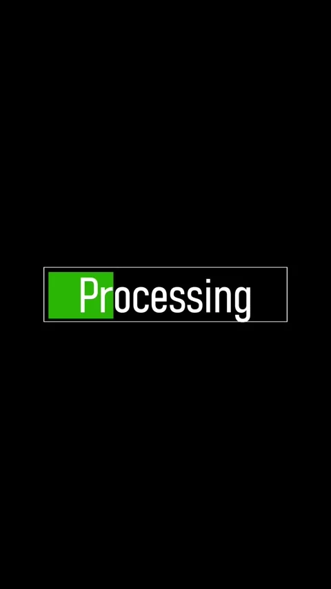 Vertical mobile video White Text Processing in Green Rectangular Button on .. Stock Footage 321723006